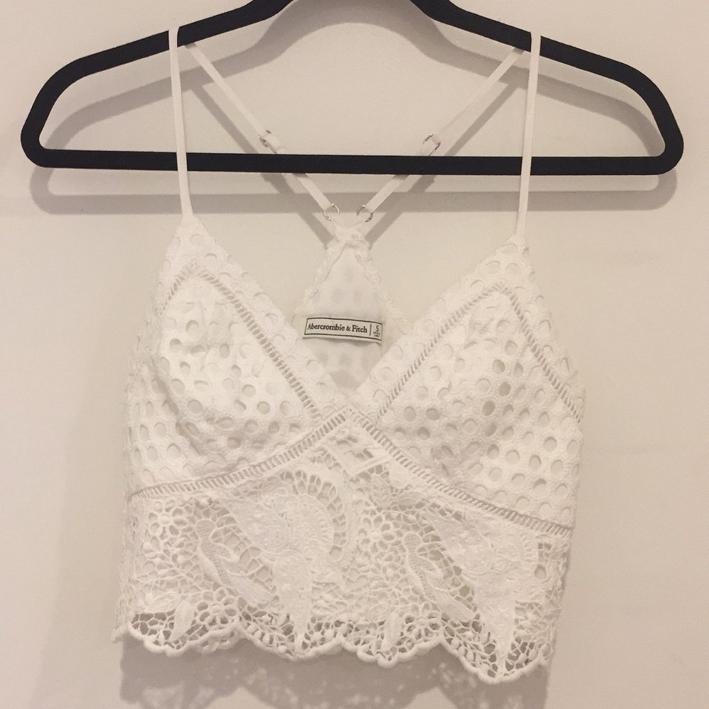 White lace crop top